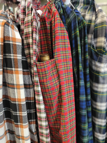 Pleated Tartan Skirt with Pockets - 100% Cotton