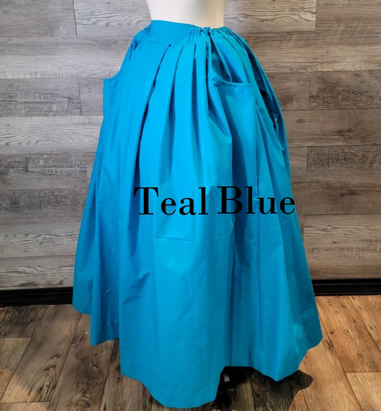 Solid Skirt with Pockets- Blues and Greens