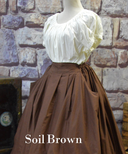Solid Skirt with Pockets- Shades of Brown and Black