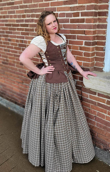 Pleated Tartan Skirt with Pockets - 100% Cotton