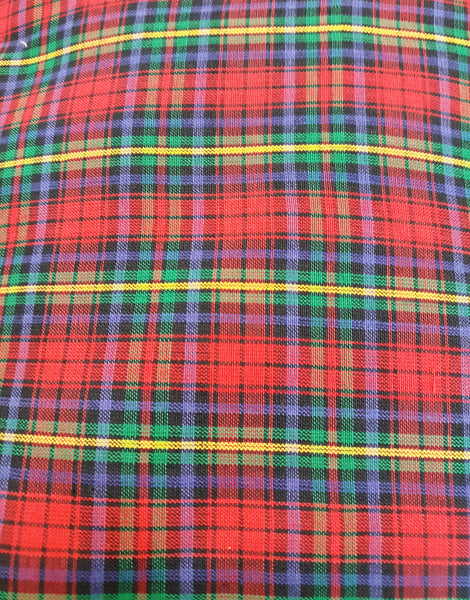 Pleated Tartan Skirt with Pockets - 100% Cotton