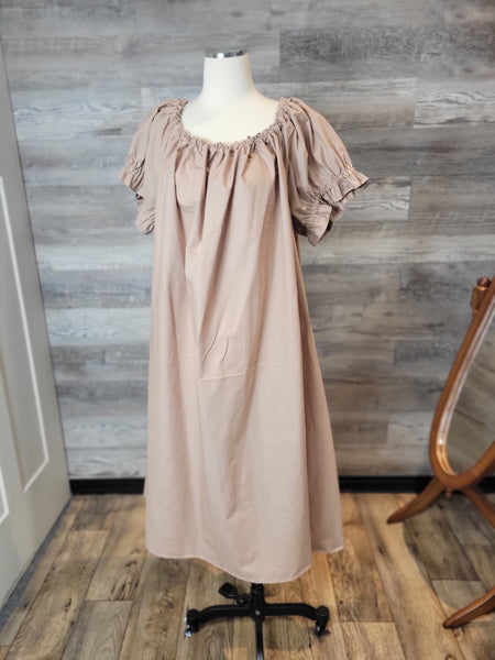 Chemise - Midi / Tea Length- Ruffled Short Sleeve - Regency Shift - Nightgown