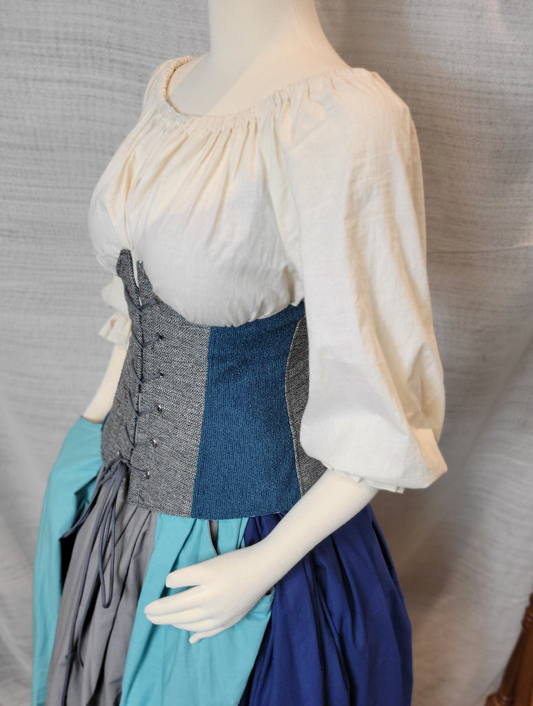 Under Bust Corset - Grey and Teal – EaGenie's Scots 'n Knots