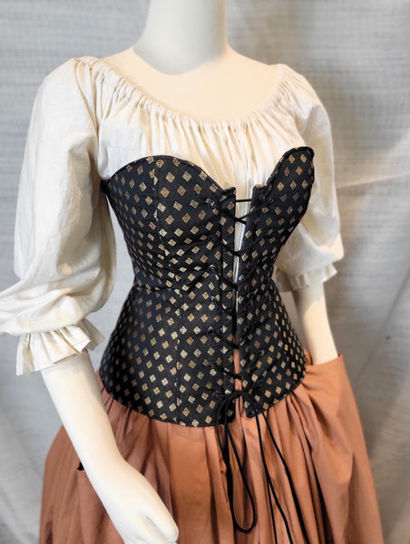 Over Bust Corset - Black and Gold