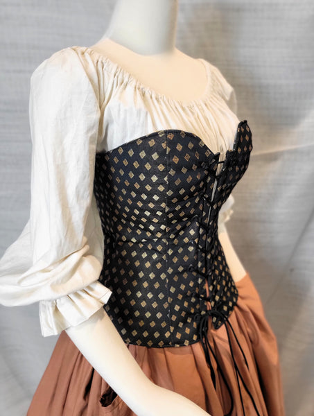 Over Bust Corset - Black and Gold