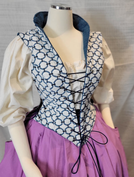 Elizabethan Riding Jacket- White and Blue