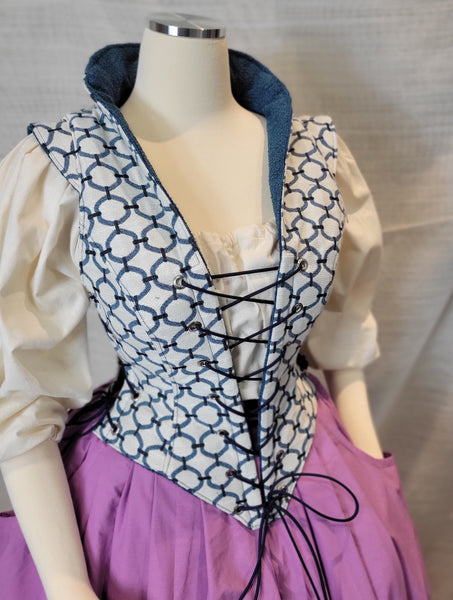 Elizabethan Riding Jacket- White and Blue