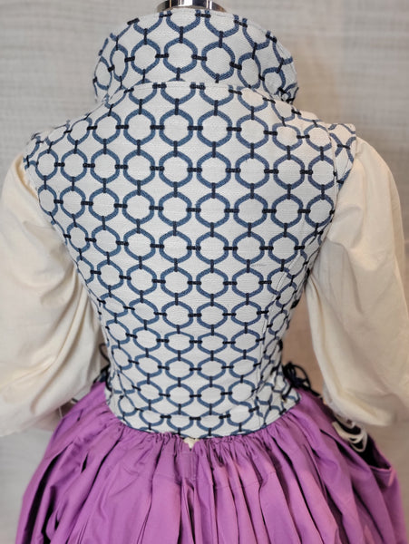 Elizabethan Riding Jacket- White and Blue