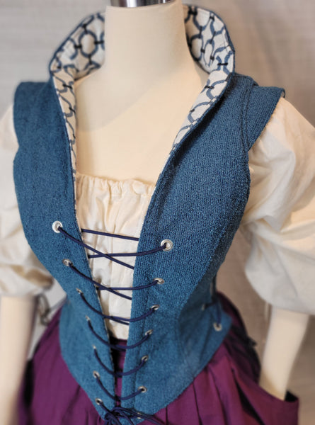 Elizabethan Riding Jacket- White and Blue