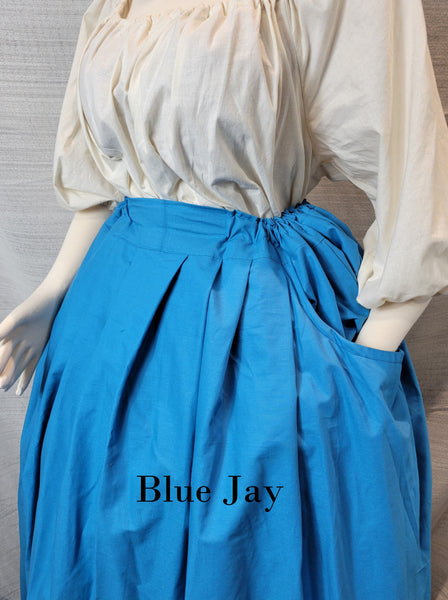 Solid Skirt with Pockets- Blues and Greens