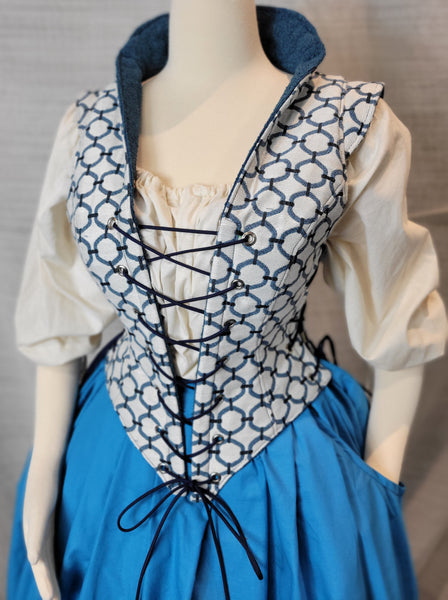 Elizabethan Riding Jacket- White and Blue