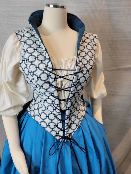 Elizabethan Riding Jacket- White and Blue