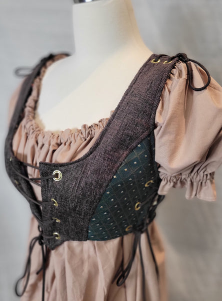 Cropped Bodice - Brown and Green