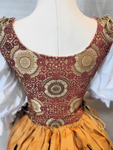 Classic Bodice - Burgundy and Gold Chenille