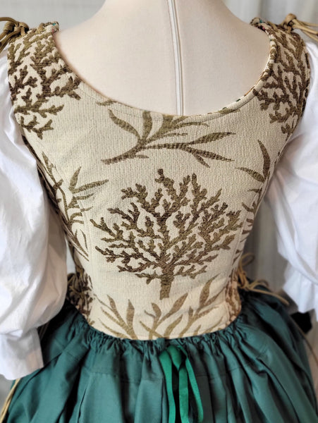Classic Bodice - Cream and Brown Trees