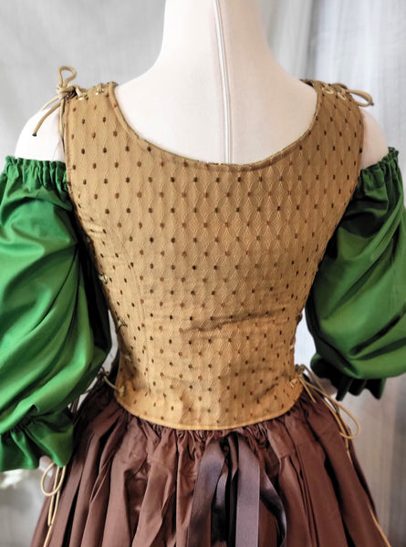 Classic Bodice - Gold with Dots