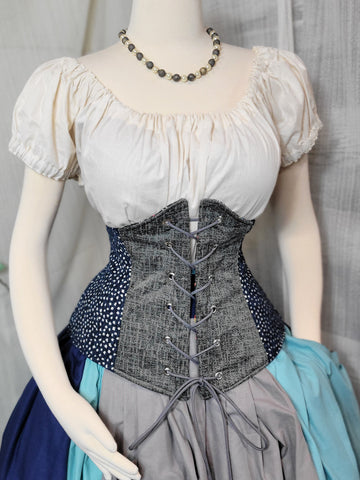 Under Bust Corset - Grey and Navy