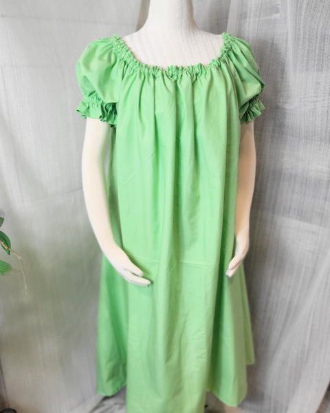 Chemise - Midi / Tea Length- Ruffled Short Sleeve - Regency Shift - Nightgown