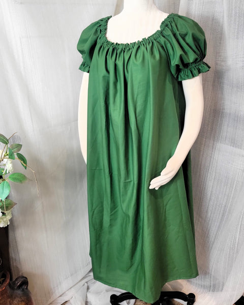 Chemise - Midi / Tea Length- Ruffled Short Sleeve - Regency Shift - Nightgown