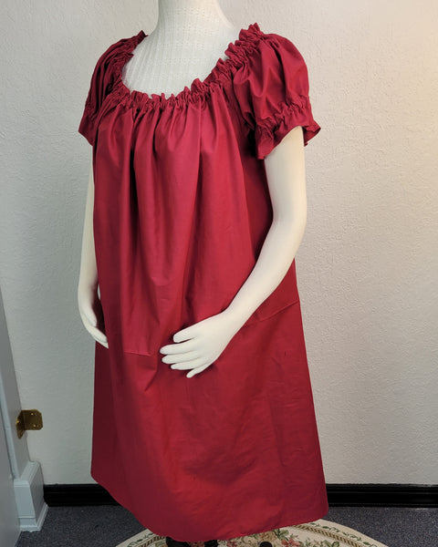 Chemise - Midi / Tea Length- Ruffled Short Sleeve - Regency Shift - Nightgown