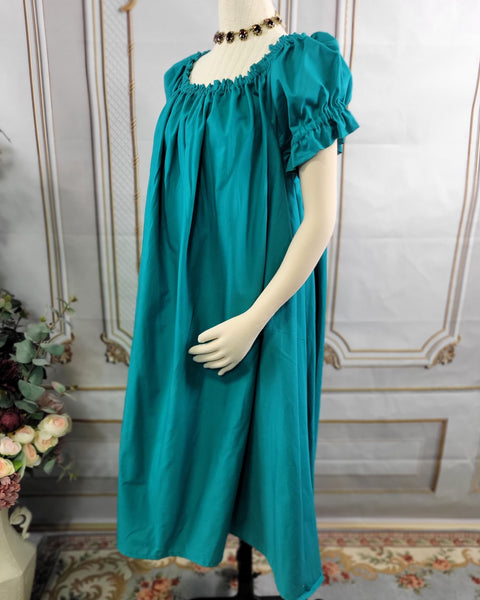 Chemise - Midi / Tea Length- Ruffled Short Sleeve - Regency Shift - Nightgown