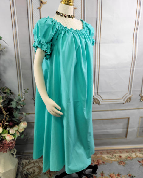 Chemise - Midi / Tea Length- Ruffled Short Sleeve - Regency Shift - Nightgown