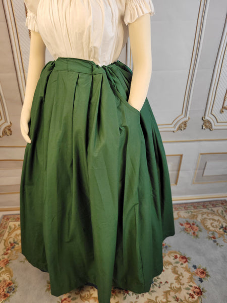 Solid Skirt with Pockets- Blues and Greens