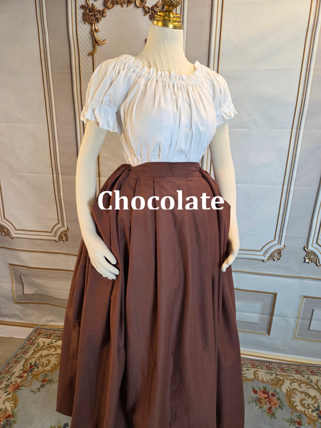 Solid Skirt with Pockets- Shades of Brown and Black