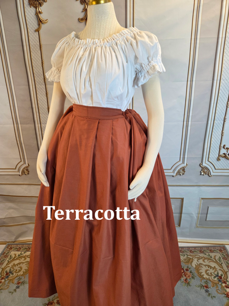 Solid Skirt with Pockets- Shades of Brown and Black