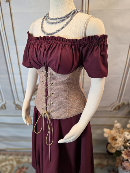 Under Bust Corset - Dusty Pink Chenille