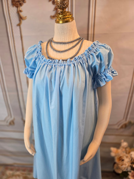 Chemise - Midi / Tea Length- Ruffled Short Sleeve - Regency Shift - Nightgown