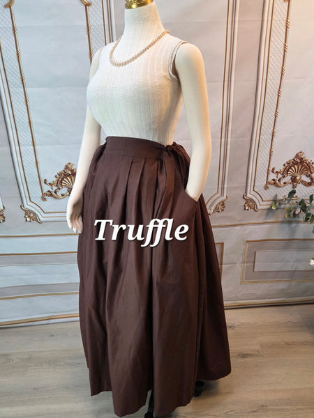 Solid Skirt with Pockets- Shades of Brown and Black