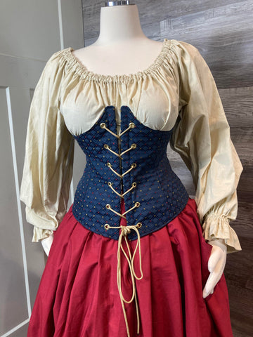 Under Bust Corset - Navy with Dots