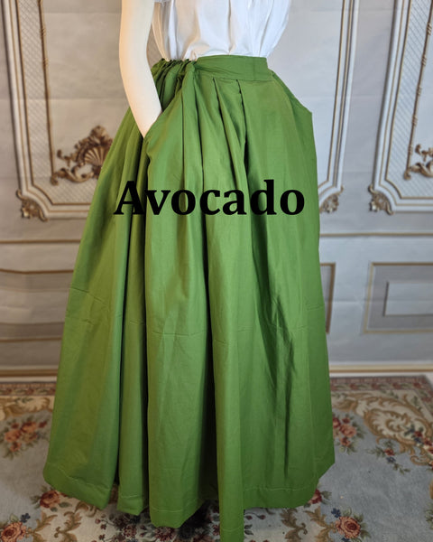 Solid Skirt with Pockets- Blues and Greens
