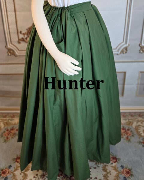 Solid Skirt with Pockets- Blues and Greens