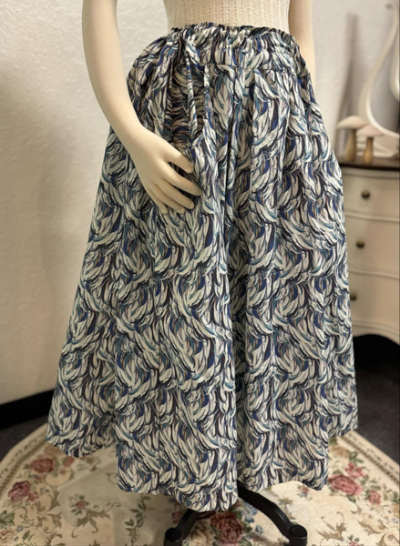 Midi Pleated Skirt Tea Length Drawstring Skirt with Pockets-Variety of prints
