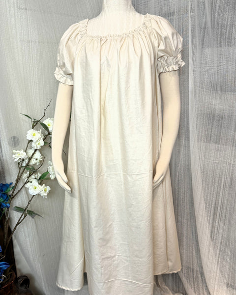Chemise - Midi / Tea Length- Ruffled Short Sleeve - Regency Shift - Nightgown