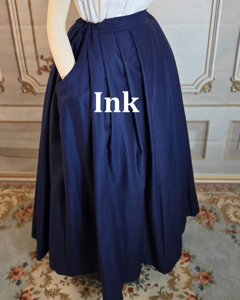 Solid Skirt with Pockets- Blues and Greens