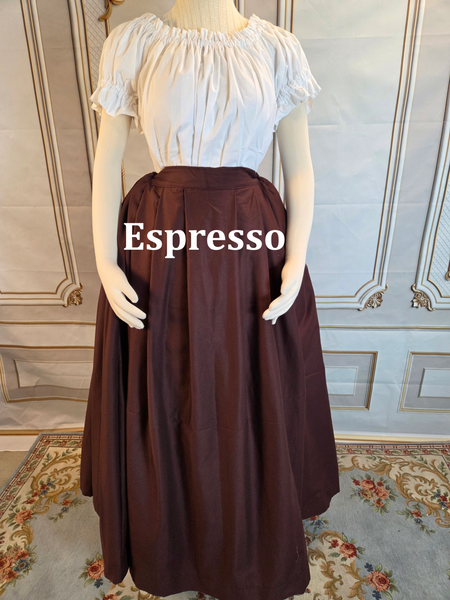 Solid Skirt with Pockets- Shades of Brown and Black