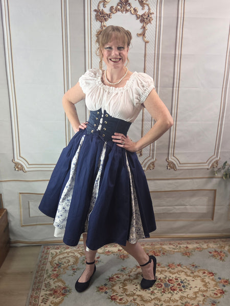 Corset Belt - Navy Blue Chenille