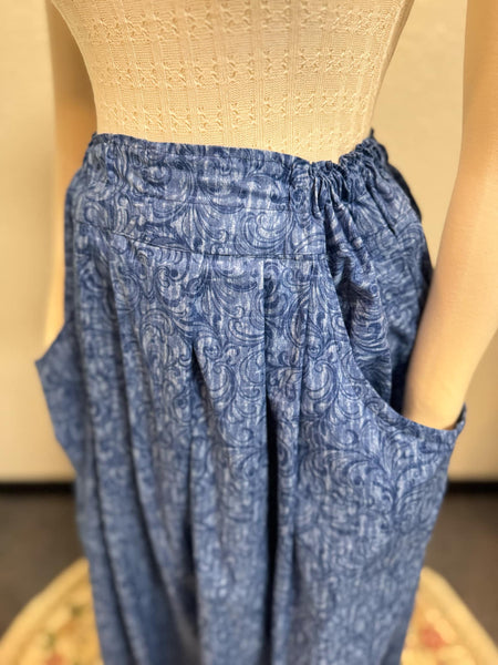 Midi Pleated Skirt Tea Length Drawstring Skirt with Pockets-Variety of prints