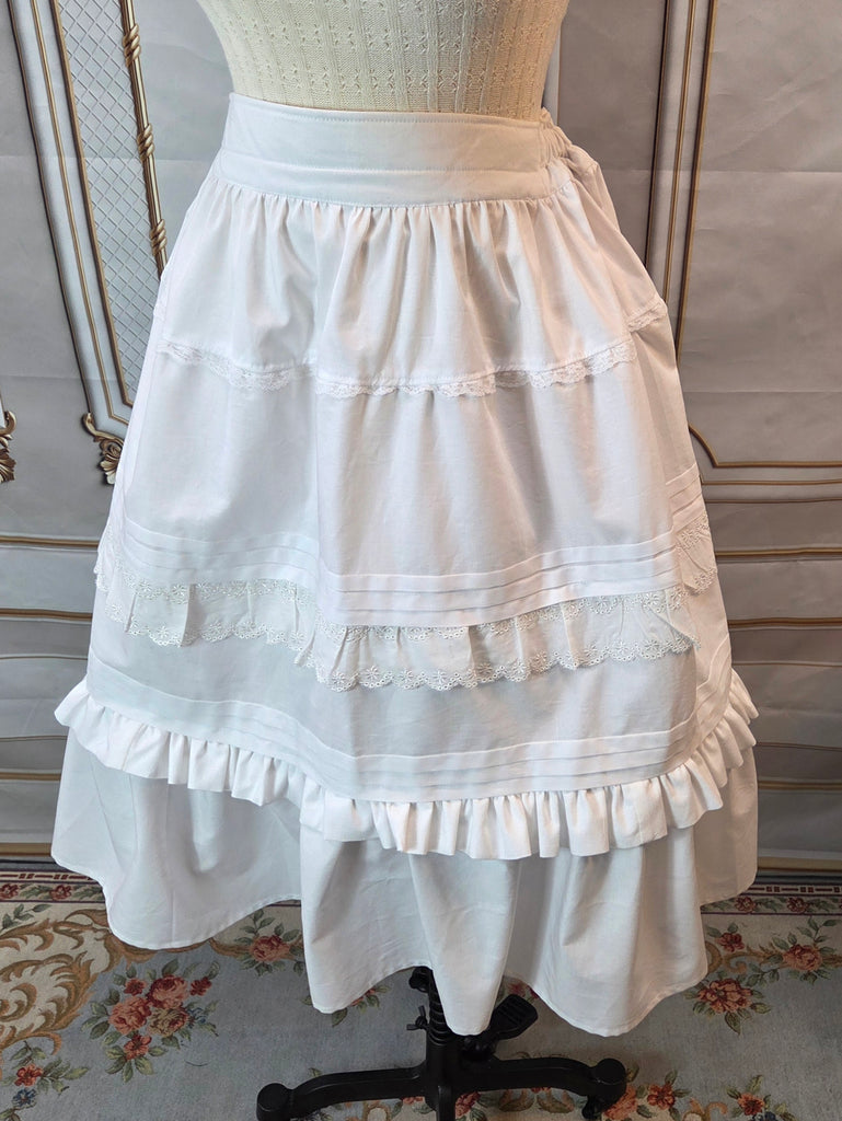 Victorian Inspired Petticoat with Pin Tucks, Lace and Ruffles - 29 Inc EaGenie's Scots 'n Knots Victorian Inspired Petticoat with Pin Tucks, Lace and Ruffles - 29 Inc EaGenie's Scots 'n Knots