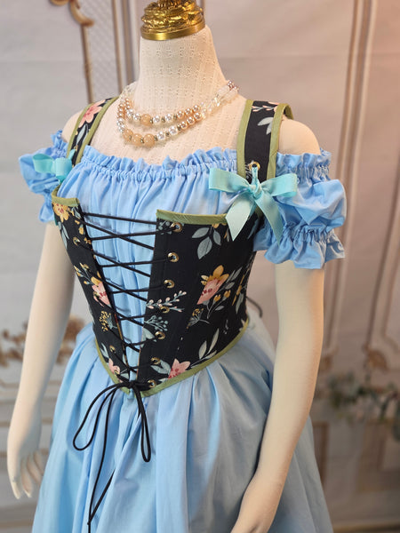 Cottage Bodice - Dark Floral