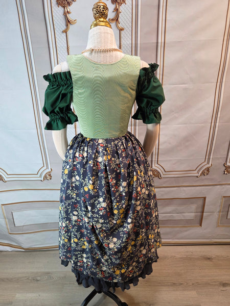 Cottage Dress - Sage, Grey, and Yellow  - One of a Kind