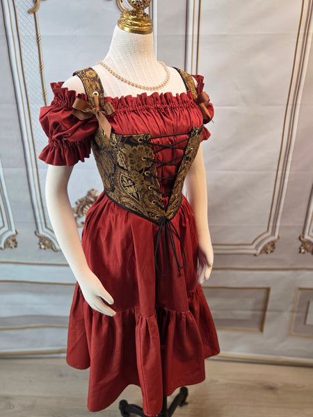 Cottage Bodice - Black and Gold Paisley