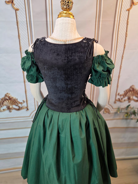 High Back Classic Bodice - Black Chenille