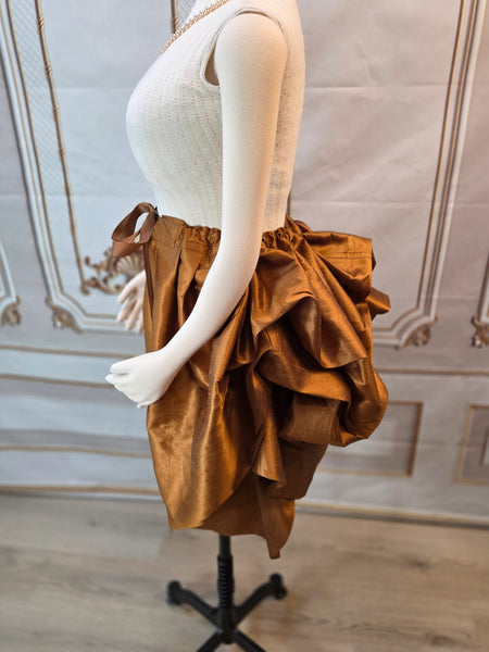 Dupioni Self Bustling Over Skirt