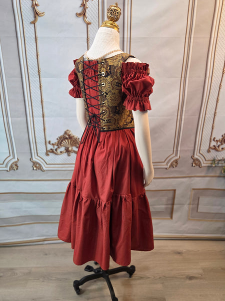 Cottage Bodice - Black and Gold Paisley