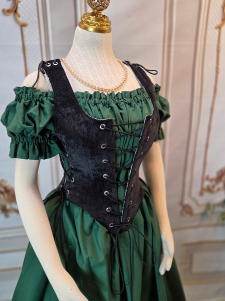 High Back Classic Bodice - Black Chenille