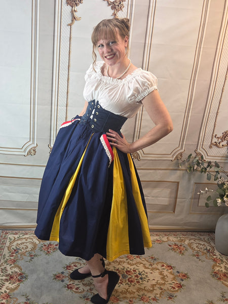 Corset Belt - Navy Blue Chenille